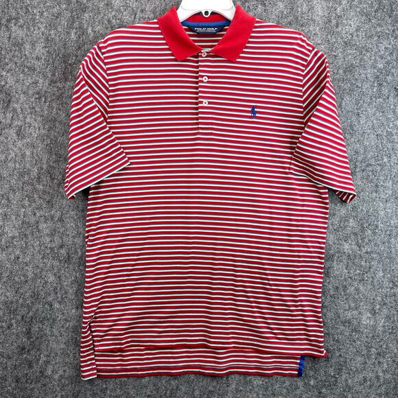 Ralph Lauren Polo Golf Men Size M Red Stripes - Picture 1 of 10